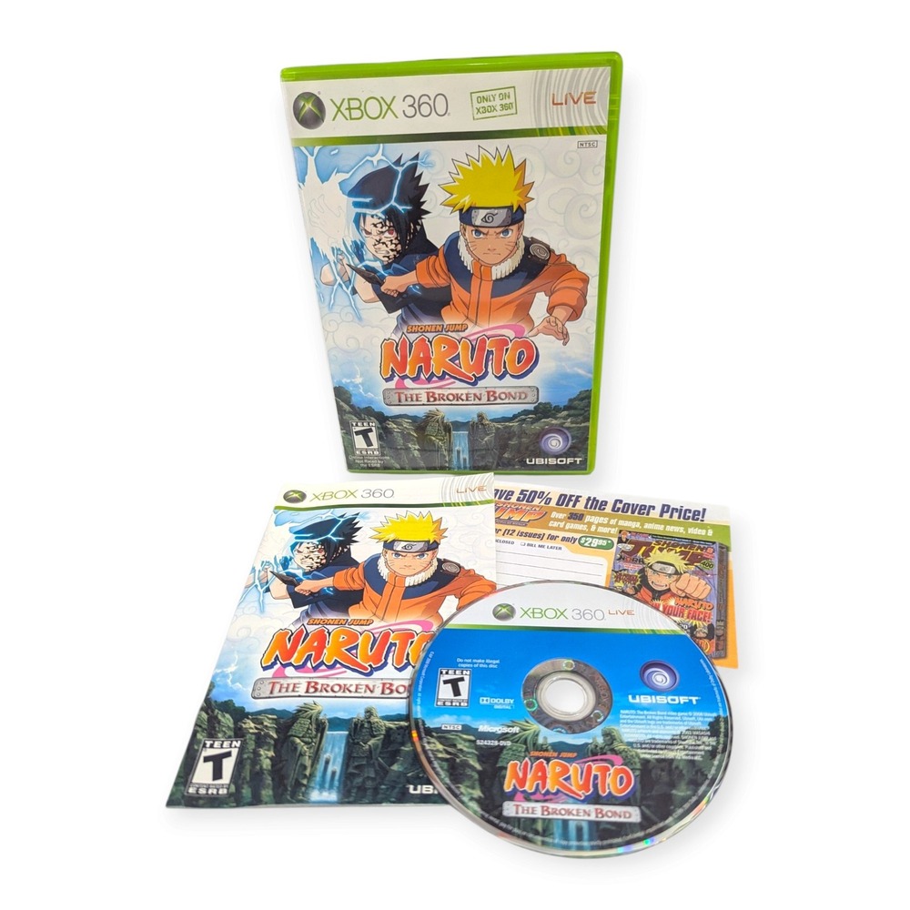 Naruto The Broken Bond Xbox 360 Ubisoft Shonen Jump Complete CIB